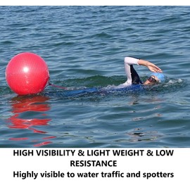 FREEDOM BUOY for Swimmers | Great for Recreational Swimmers, Triathletes, Kayakers in Open Water | Additional Safety Precautions | Highly Visible Buoy | Low Resistance