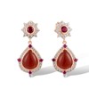 Santuzza 925 Sterling Silver Pear Shape Dyed Red Agate Earrings