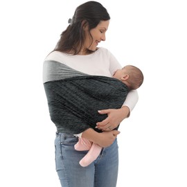 Kloovete Baby Wrap Carrier, Perfect Baby Carrier Wrap Sling for Newborn and Infant up to 35 lbs. (Heather Grey, L (XL, 2XL, 3XL of Clothing Size))