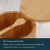 KITCHENDAO Bamboo Salt and Pepper Bowl Box Cellar Container Divided,