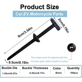 100PCS Nylon Universal Cable Tie Buckle, Heavy Duty Self Locking Nylon Zip Ties, 2025 Upgrade Multipurpose Plastic Cable Ties Tool, UV Resistant Black Zipties for Car Daily Repair