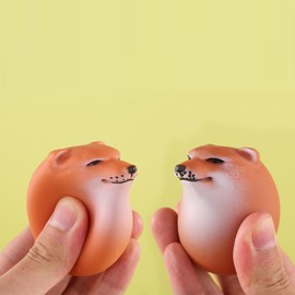 Ifukens Shiba Inu Egg Keychain Cute Dog Toy, Chew Toy, Stress Relief, Pet Toy, Egg Toy for Dogs, Creative, Shibako, Funny Gadget, Squishy Toy Egg, Healing Goods, Gift, 2 Pieces Hard Type + Soft Type