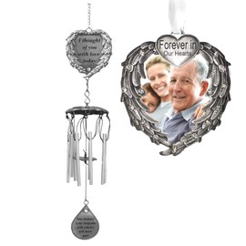 BANBERRY DESIGNS Angel Wings Windchime and Memorial Christmas Ornament Set -