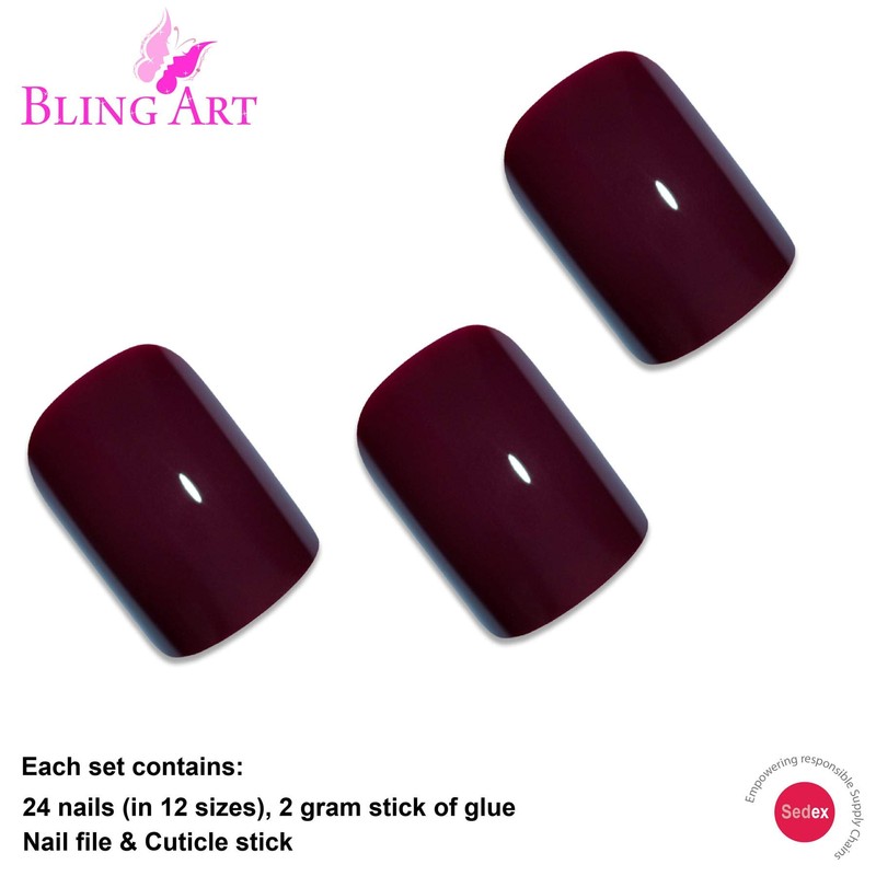 Falsche Nägel Bling Art Matte Gel Poliert Glitzer 24 Squoval