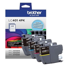 Brother LC4014PKS - Paquete de 4 Cartuchos de Tinta Originales de Rendimiento Estándar, Incluye Negro, Cian, Magenta y Amarillo, Compatibles con MFC-J1010DW, MFC-J1012DW y MFC-J1170DW