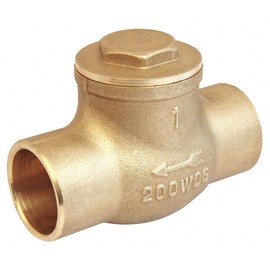 Swing Check Valve, Brass, 1-1/2 in, Solder