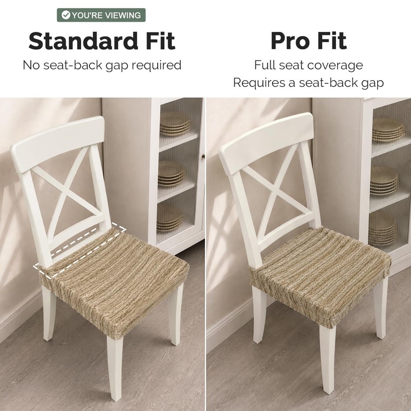 Lawalon Heavyweight Cotton Dining Seat Covers for Chairs (Creamy White,