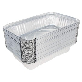 Othmro Rectangular Containers 850ml 75PCS,Disposable Aluminum Foil Pan Take Out Food Containers with Lids