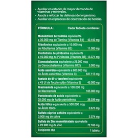 600 Multivitaminico con Zinc y Vitamina C, Frasco con 30 tabletas