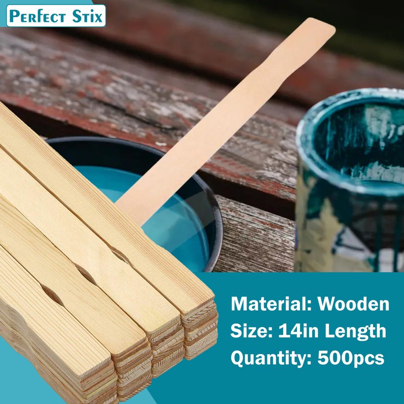 14" Wooden Paint Paddles - Mixing Sticks -Epoxy Stirrers- Pack