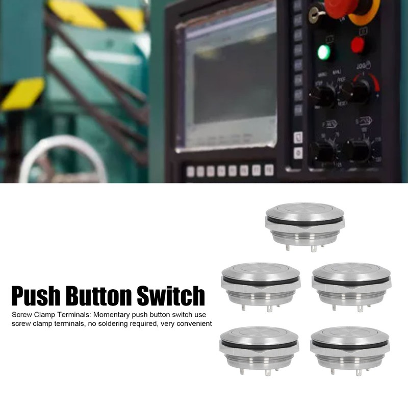 5Pcs Momentary Push Button Switch Metal Auto Reset Ultra Thin