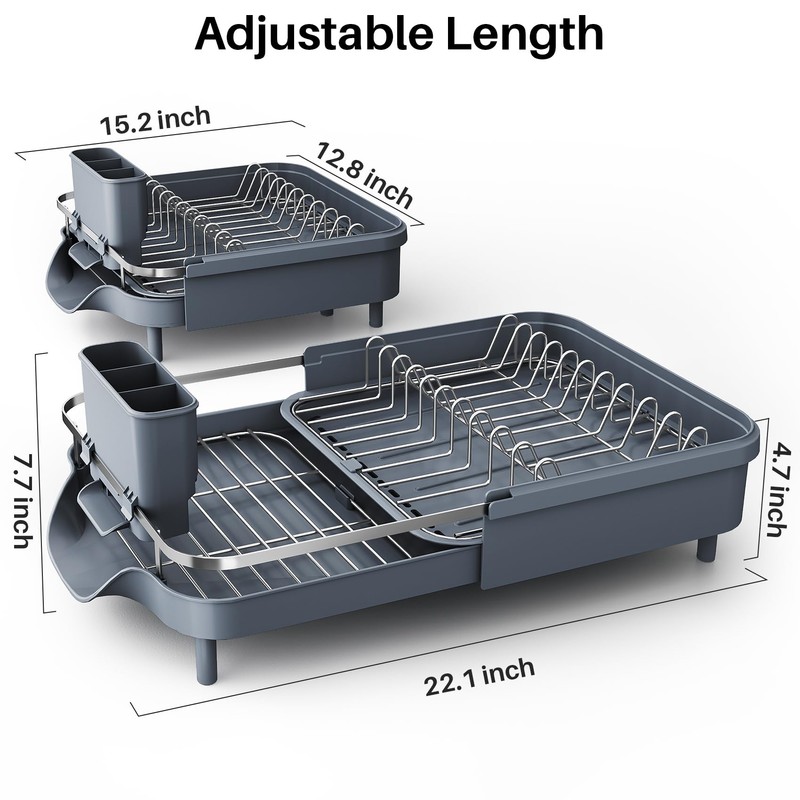 Dish Drying Rack - Expandable Dish Rack for Kitchen Counter,