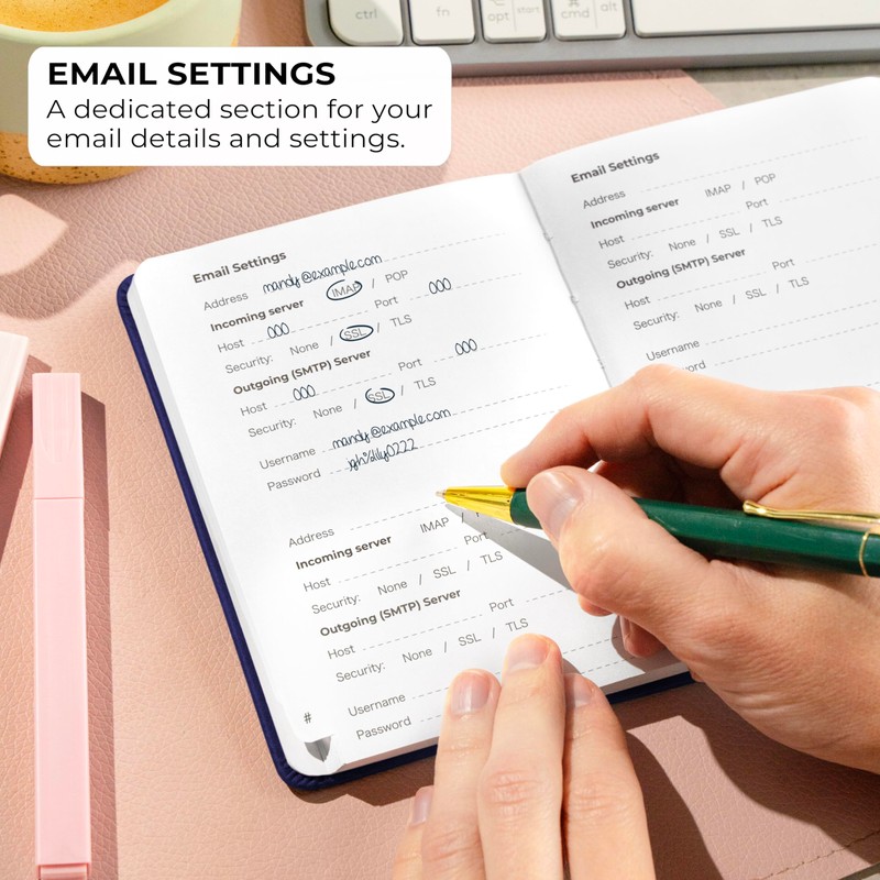 Clever Fox Password Book with alphabetical tabs. Internet Address Organizer