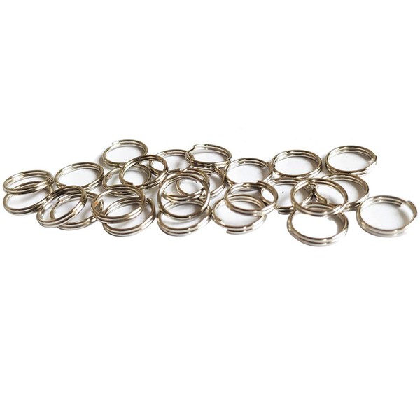WUBOECE 300 PCS 8mm Metal Split Ring Nickel Plated Small