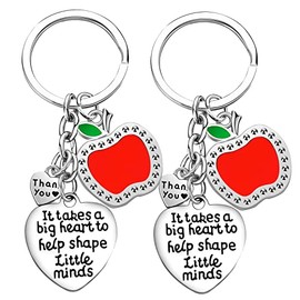 Nimteve 2PCs Teachers Keyring Teacher Gifts for Women Teacher Appreciation Gifts Thank You Gifts for Teachers Key Ring from Students