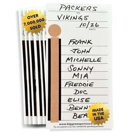 10 Line Football Sports Strip Cards - 50 Cards with Different Number Sequences - Made in The USA - Over 7,000,000 Cards Sold - for Basketball, Baseball, Ice Hockey, Soccer, Volleyball & Rugby Games