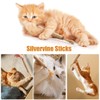 HUIQIHANG 4-Pack Natural Silvervine Cat Chew Sticks, Interactive Catnip Toys