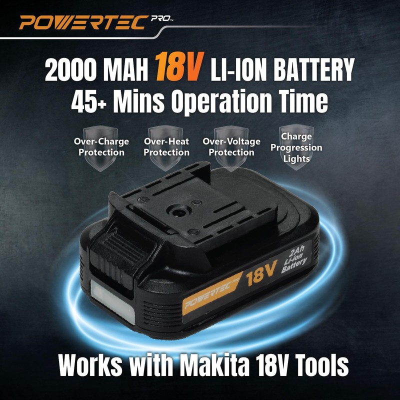 POWERTEC PRO TLV1801 Cordless Tile Vibration Leveling Machine with 6.7"