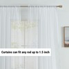 HLC.ME White Rod Pocket Sheer Voile Window Curtain Panels for