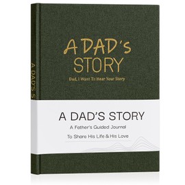 Artmag Dad's Life Story Journal Family Keepsake Book Linen Hardcover for Dad to Share His Memories, with 250+ Prompt Questions Book Gift for Birthday Father's Day Christmas (Dark Green)