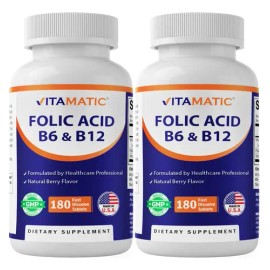 Vitamatic Ácido Fólico B12 B6 180 Tabletas Disolución Rápida