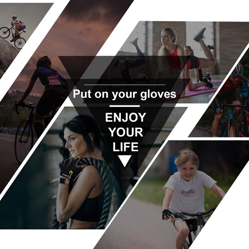 Grebarley Cycling Gloves, Non-Slip and Shock-Absorbing Mountain Bike Gloves, Suitable