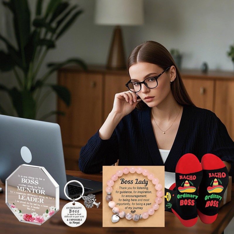 HIGHTERTON 4 Pcs BOSS Day Gift Sets, Thank You Gifts