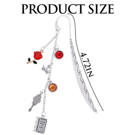 Berirexrion Charm Metal Bookmark Gifts - Fantasy Princess Metal Book Marks for Girl Women Rose Page Makers for Reading Lovers Novel Fans Kids Student Readers Bookish Birthday School Office Accessories