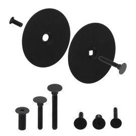 Door Hole Cover Plate 2 5/8" Round Door Knob Cover 0.75" 1.22" and 1.65" Connecting Screws Heavy Duty Steel Door Hole Filler Plate for Home Security Repair Locks and Doors Hole(Matte Black)