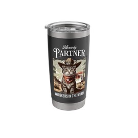 Cat Meowdy Partner Cowboy Cat Tee - Western Whiskers Design Stainless Steel Insulated Tumbler