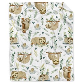BUYYET Cute Sloth Fleece Flannel Gift Blanket Lightweight Soft Throw Blanket Cute Cozy Blanket for Bed Couch Travel Outdoor 40''x 50'' for Kids/Child