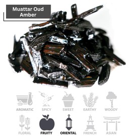 Muattar Oud Amber 50g (Wood Chips Incense) | Use with Bakhoor Charcoal or Bakhoor Burner Electric (Carbon para Incienso) | Arabic Perfume for Women - Compatible with Bakhoor Oud Hair Brush