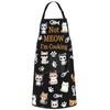 MYSOMY Cat Apron With Pockets Cat Pattern Apron Cat Cooking