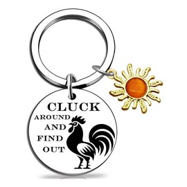 Zguhsadl Funny Chicken Gifts Chicken Lover Keychain White Elephant Novelty Chicken Themed Gifts For Adults Him Her Birthday Christmas Cluck Around And Find Out