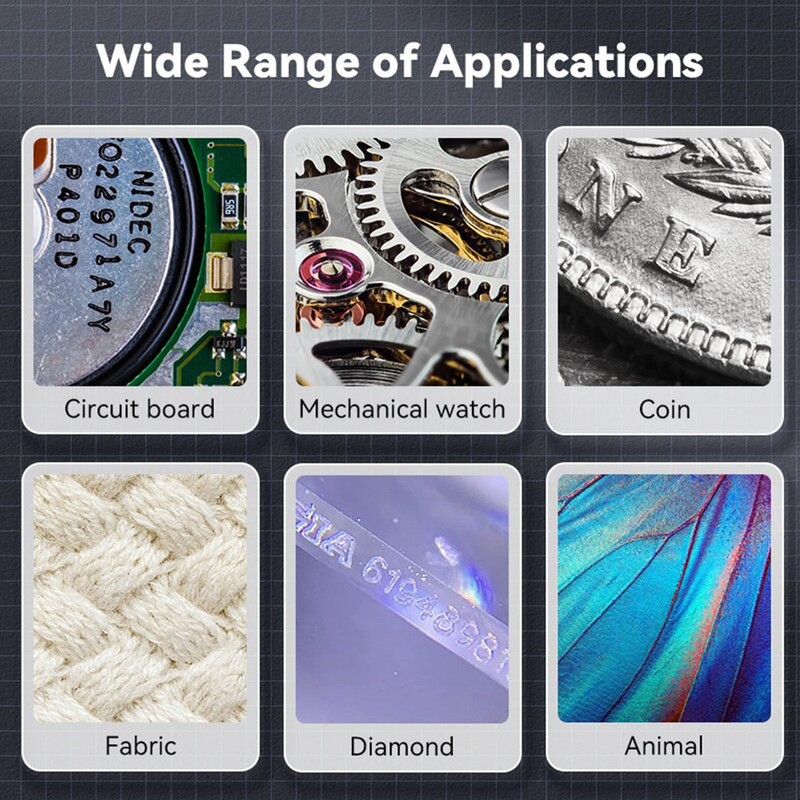 Handheld Digital Microscope, Portable Pocket Microscope, 2in IPS Screen 500X