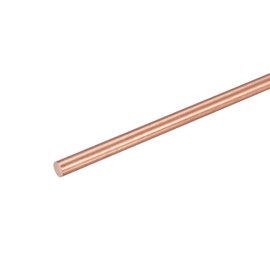 sourcing map 4mm Diameter 250mm Length Solid Copper Round Rod Lathe Bar Stock for DIY Craft CNC Cutting
