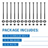 Zonon 12 Sets 1/2 x 10 Inch Black Carriage Bolt