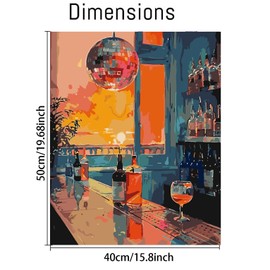 Paint by Numbers Kit for Adults,Vintage Cocktail Adult Paint by Number Kits on Canvas Without Frame,DIY Acrylic Paint Kit Arts and Crafts for Adults,Easy Paint for Canvas Painting for Decor 16x20inch