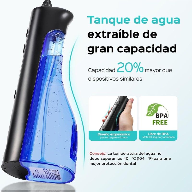 COSLUS C50 Irrigador Bucal Portátil para Dientes, 4 Modos y