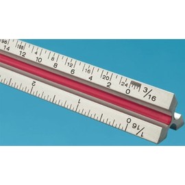 T Series Aluminum Triangular Engineering Scale Ruler Size: 6"