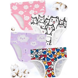 BliBliTaTa Girls' Underwear,Soft Cotton Tagless Panties for Toddlers' & Little Kids Comfort,Breathable Briefs in Sizes 18-24 Months,2T,3T,4T,5T,6T,7,8,10,12 Years Old,8-Pack Clouds-5
