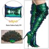 LQIAO Reversible Sequin Fabric Mermaid 125x92cm-Green Black, Two Tone Flip