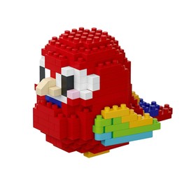 Elegrafy Parrot Cute Bird Series Mini Bricks Micro Building Kit for Kids Pets Toys Compatible Nano (Red Macaw Parrot)