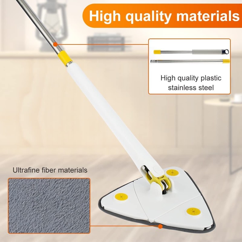 360 Triangle Mop Rotatable Adjustable Mop Floor Wall Car Cleaning