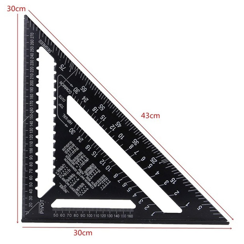 12inch Rafter Square Carpenter Square Aluminum Square Layout Tool with