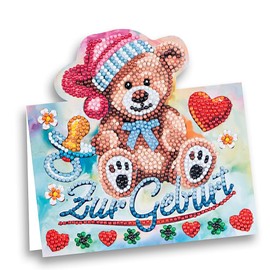 Ideen mit Herz Diamond Painting Display Card | 370 g/m² | 16.3 cm x 16 cm | Includes Envelope & Tools (Birth)