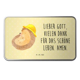 Mr. & Mrs. Panda Metal Tin Rectangular Hedgehog Prayer Gift Thankful Aluminium Tin Can God Container Storage Box Good