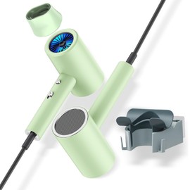 110V Professional Styling Hair Dryer for Salon【Blue Light Negative Ions】 Fast Drying，High Power HairDryer for Home & Travel【Equipped 360 Rotatable Blow Dryer Stand 】 Matte Texture - Emerald Green