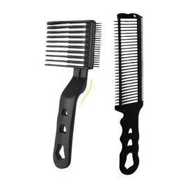 2 Stück Friseurkamm für Männer, Haarschneidekamm, Gebogene Positionierung, Professionelle Haarschneidehilfe, Fade Kamm Männer