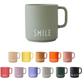 Design Letters Kaffeebecher mit Henkel | Ideal als Geburtstagsgeschenk für Frauen & Männer, Lieblingsmensch Geschenk, Personalisierte Geschenke | Dänisches Design Porzellan Tasse | Kaffeetassen, Grün